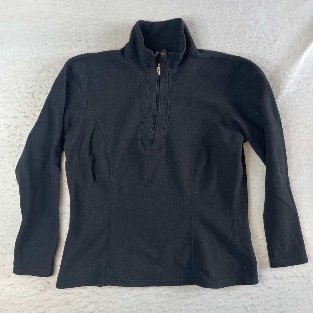 The North Face Fleece Pullover Womens Medium Black 1/4 Zip TKA 100